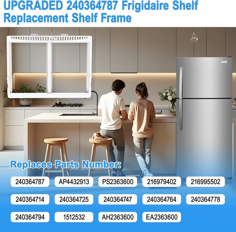 Alvar UPGRADED 240364787 Refrigerator Crisper Drawer Cover Frame Compatible with Frigidaire Crisper Drawer Replacement, Crisper Pan Cover Unit AP4432913, 240364794, FFTR1821TS0, FFTR1814TWB Crisper Drawer - Image 5